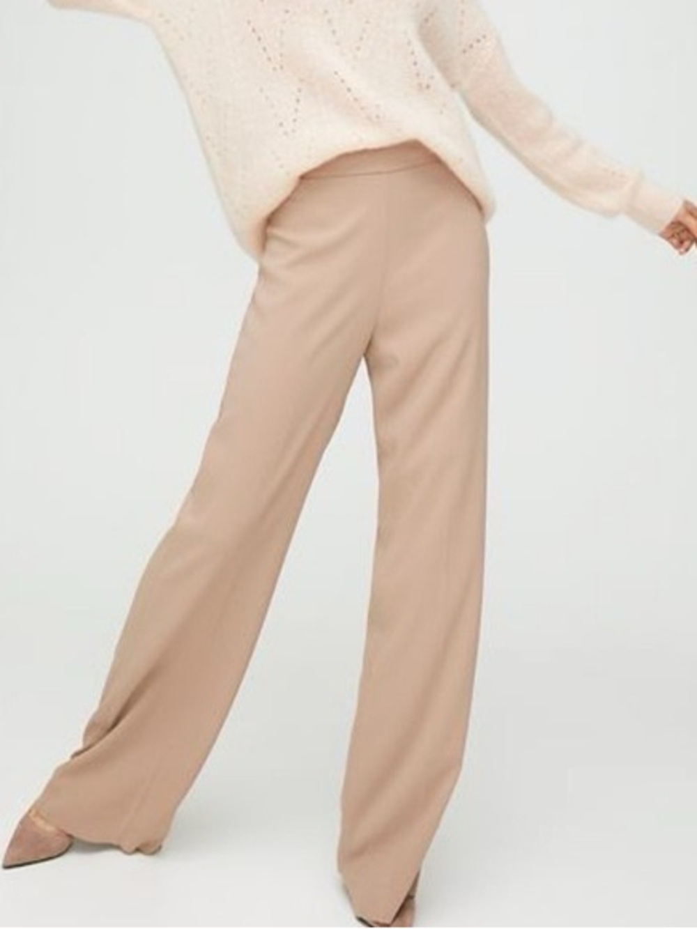 Aritzia Wide-Leg Ponte Pants in Prink Mauve